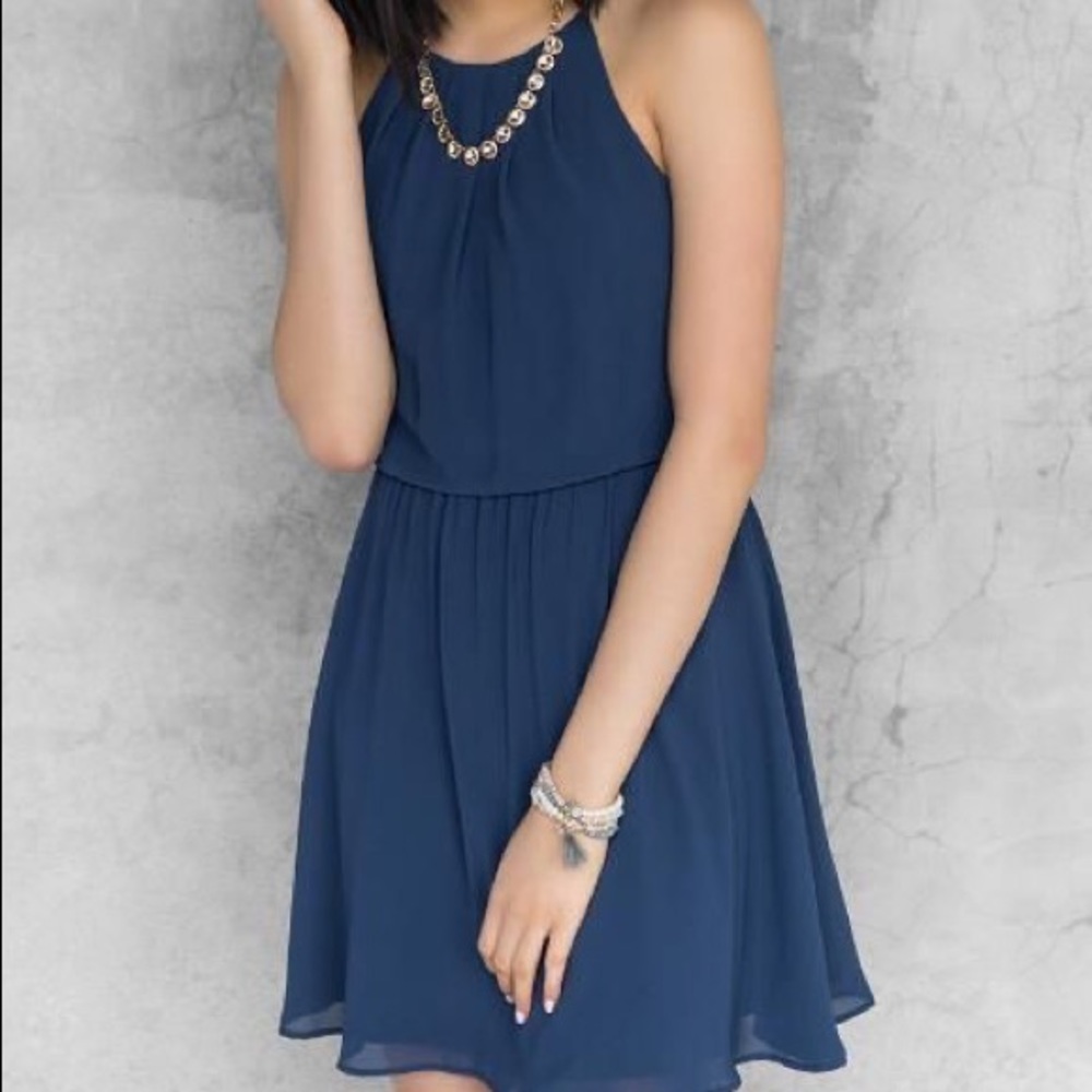 Blue skater dress - medium